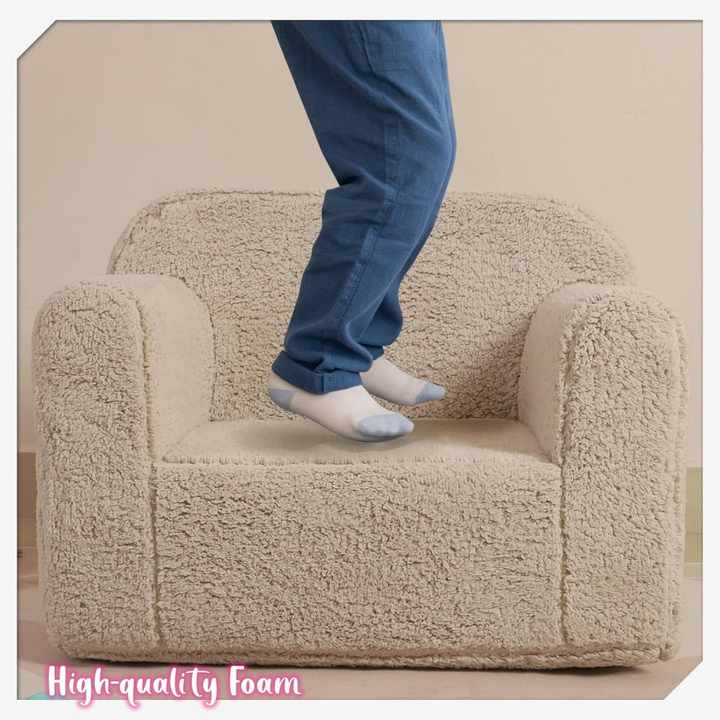 Soft Sherpa Kids Sofa Chair - Toddler Foam Mini Couch