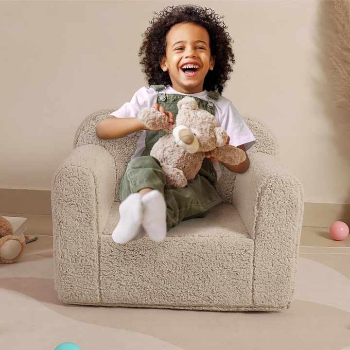 Soft Sherpa Kids Sofa Chair - Toddler Foam Mini Couch