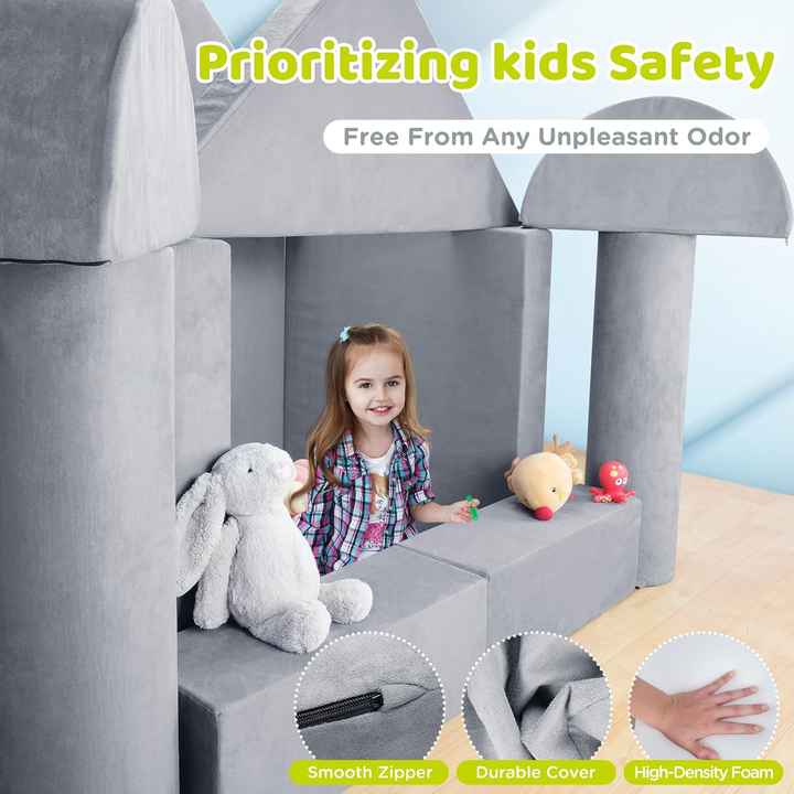 10PCS Kids Modular Couch & DIY Play Blocks