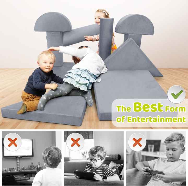 10PCS Kids Modular Couch & DIY Play Blocks