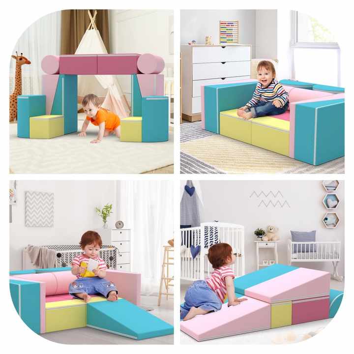 12pcs Kids Soft Foam Play Building Blocks With Color-blocking