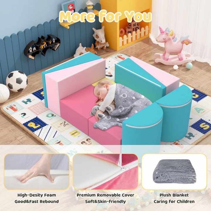 12pcs Kids Soft Foam Play Building Blocks With Color-blocking