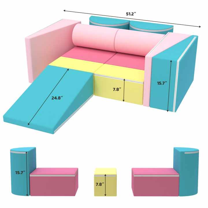 12pcs Kids Soft Foam Play Building Blocks With Color-blocking