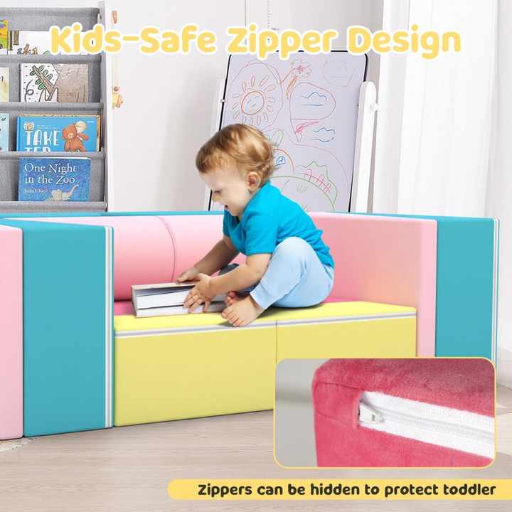 12pcs Kids Soft Foam Play Building Blocks With Color-blocking