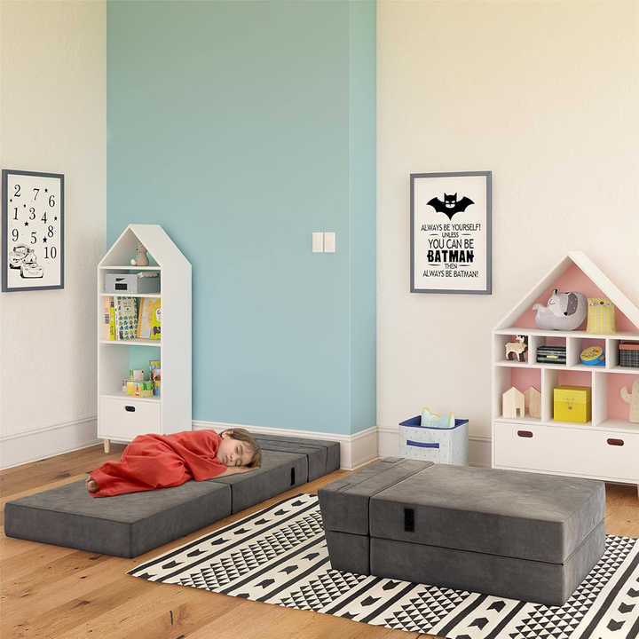 3-in-1 Kids Convertible Folding Sofa - Compressed Foam Mattress