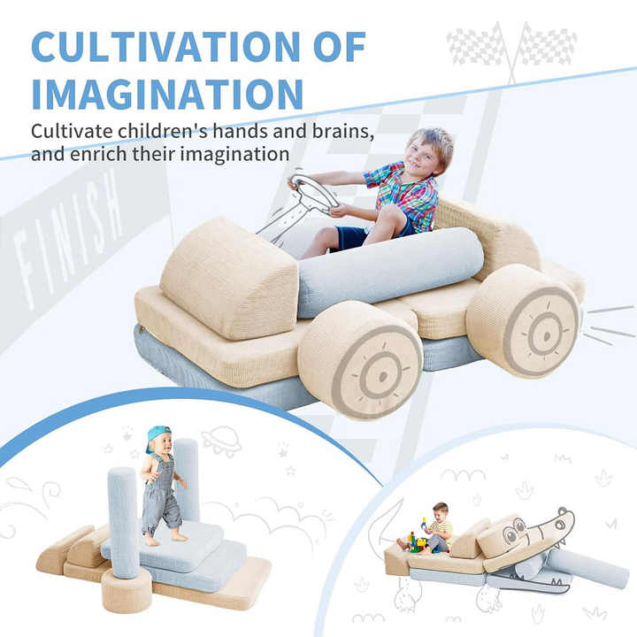 10pcs Kids Soft Modular Couch & Playroom Blocks