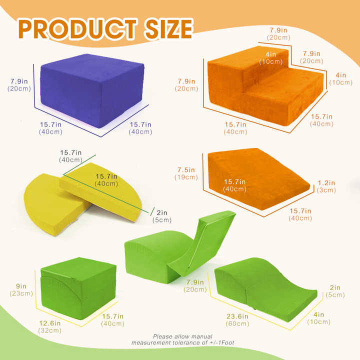 6 Pieces Toddlers Soft Foam Climbing Blocks Toys