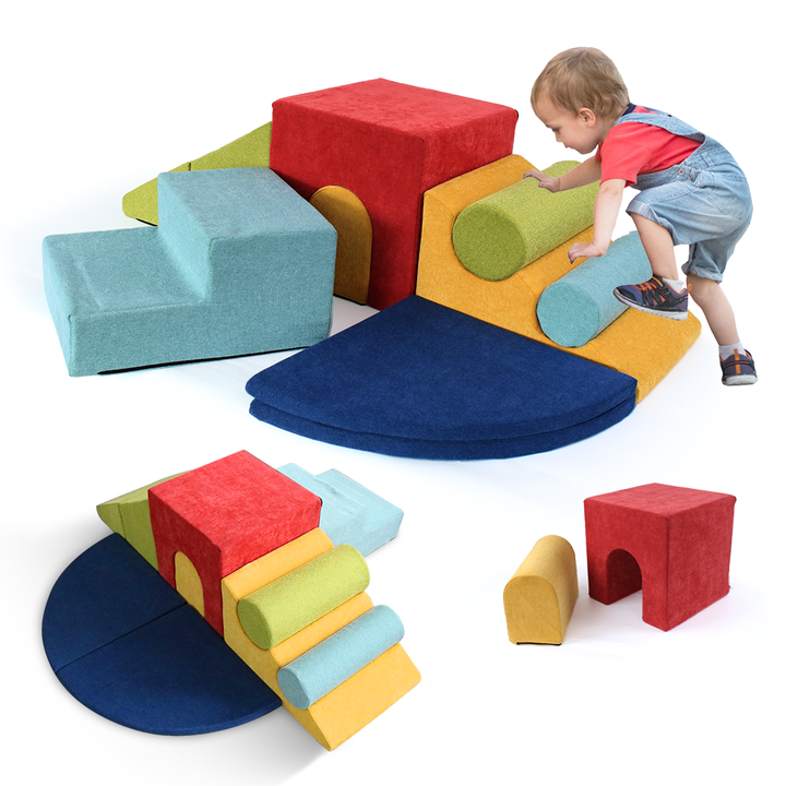 9-Piece Colorful Foam Climbing Blocks for Kids Toddler Crawing