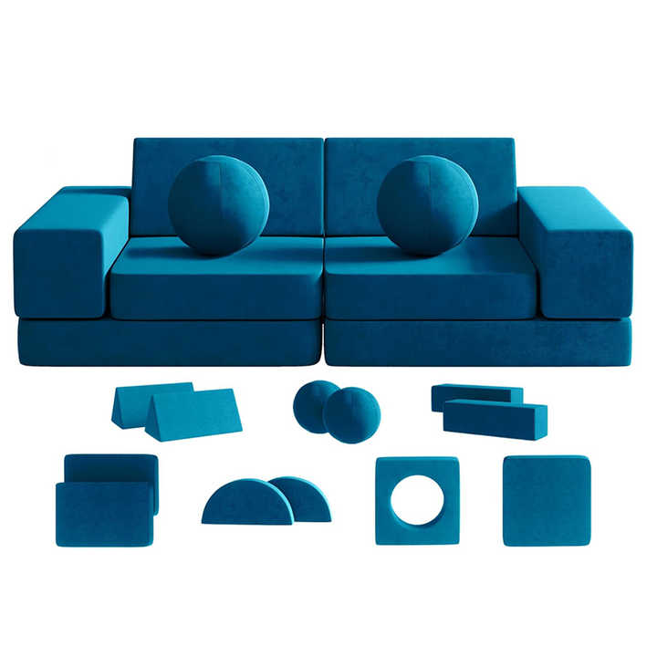 12PCS Toddler Modular Composable Couch for Children Playroom