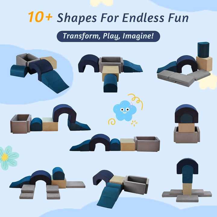 7 Pcs Toddlers Kids Soft Foam Climbing Toys and Blocks