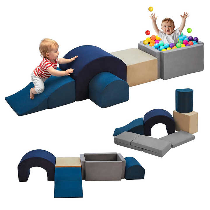 7 Pcs Toddlers Kids Soft Foam Climbing Toys and Blocks