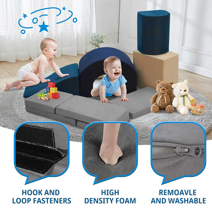 7 Pcs Toddlers Kids Soft Foam Climbing Toys and Blocks