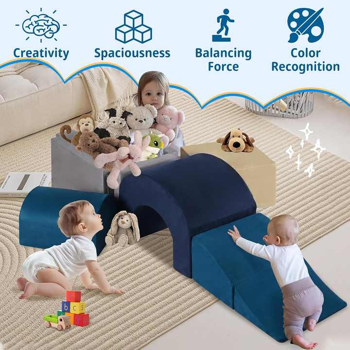 7 Pcs Toddlers Kids Soft Foam Climbing Toys and Blocks