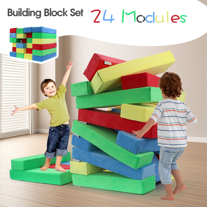 24 pcs Color Soft Foam Diy Building Blocks Toys