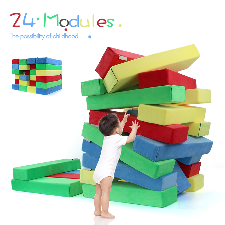 24 pcs Color Soft Foam Diy Building Blocks Toys