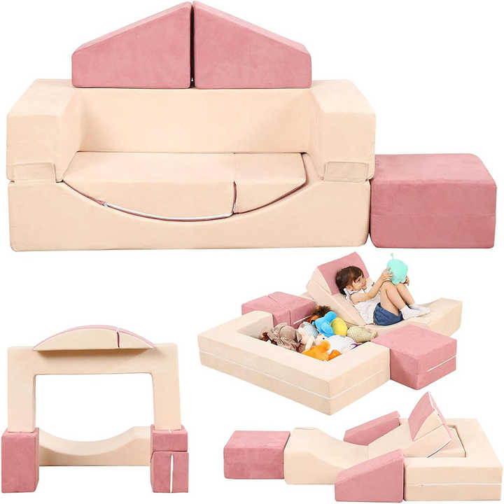 6 pcs Toddlers Foam Modular Sofa and Playing Cubes