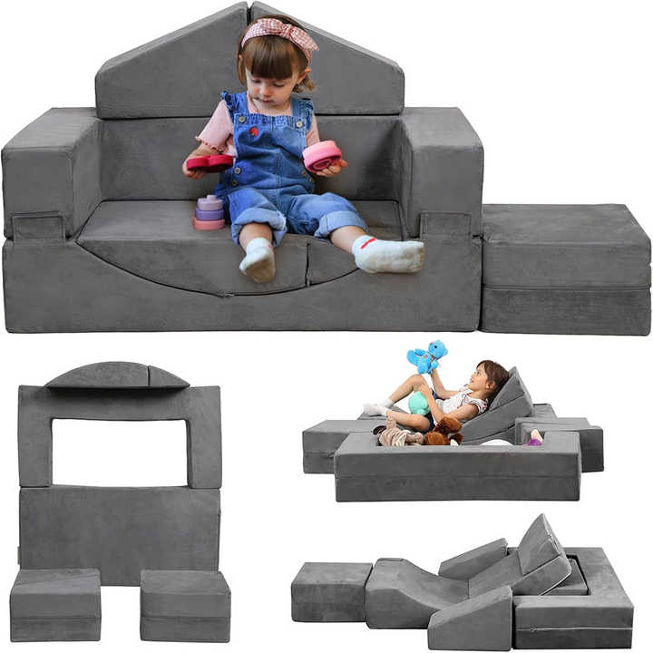 6 pcs Toddlers Foam Modular Sofa and Playing Cubes