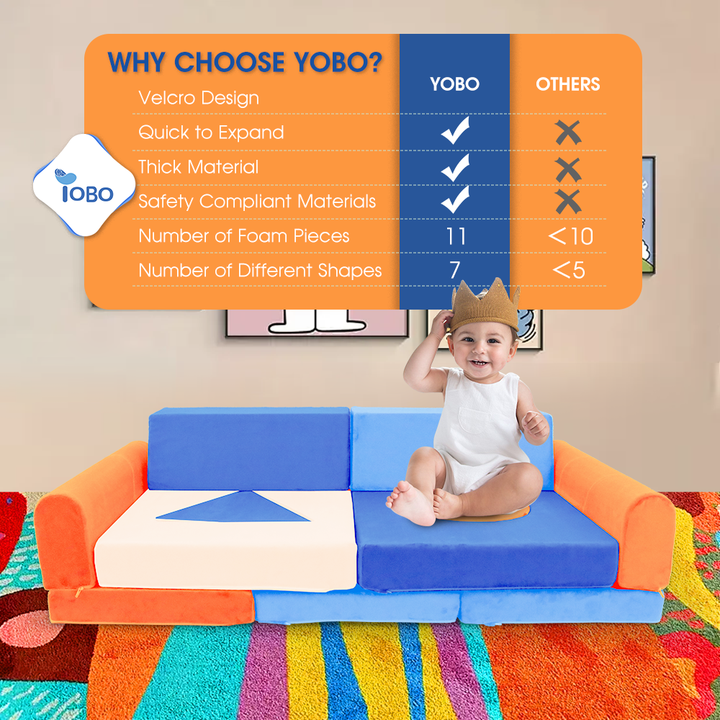 11pcs Creative Toddler Play Couch and Playroom Toys Cubes