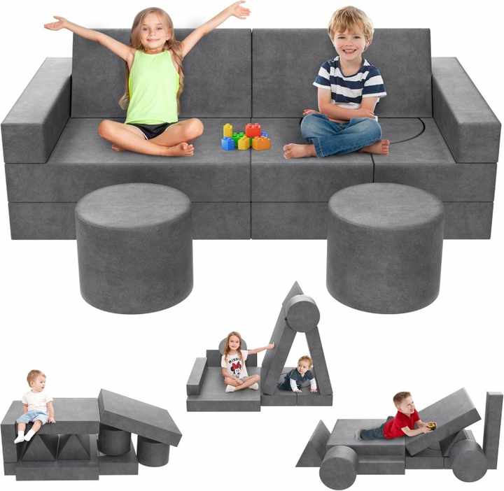 13pcs Compressiable Foam Children Sofa and DIY Playing Blocks