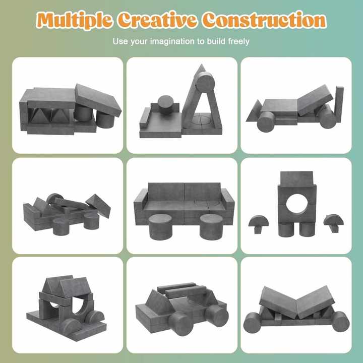 13pcs Compressiable Foam Children Sofa and DIY Playing Blocks