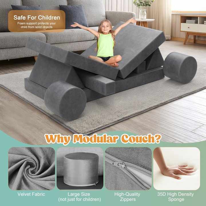 13pcs Compressiable Foam Children Sofa and DIY Playing Blocks