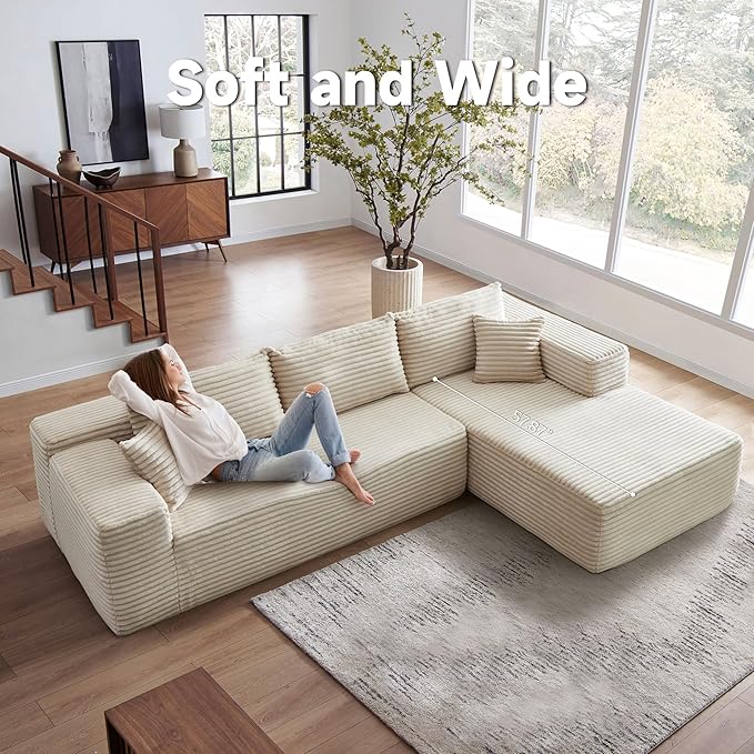 106" L-Shape Modular Combination Sofa Set