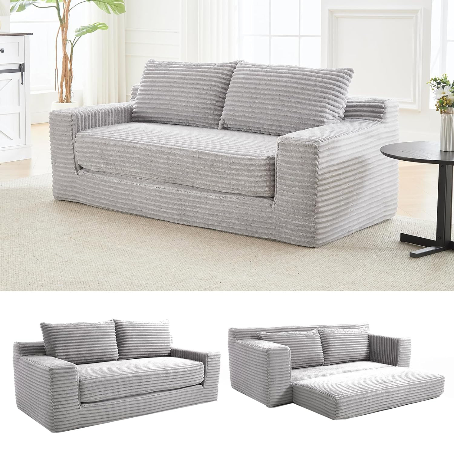 70" Loveseat Compression Sofa with Comfy Deep Seat for Living Room, Apartment