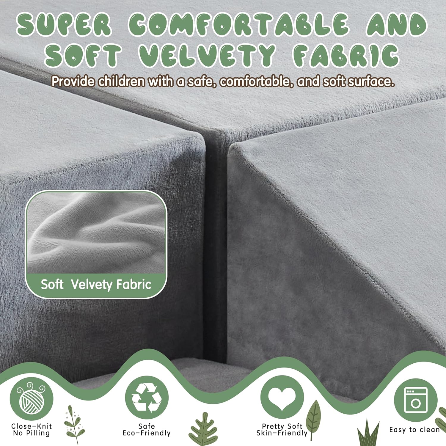 4-piece Soft Play Equipment Soft Velvet Foam Climbing Blocks