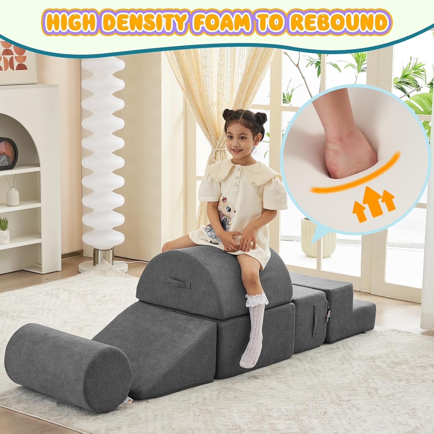 6pcs Toddler Soft Foam Climbing Play Blocks