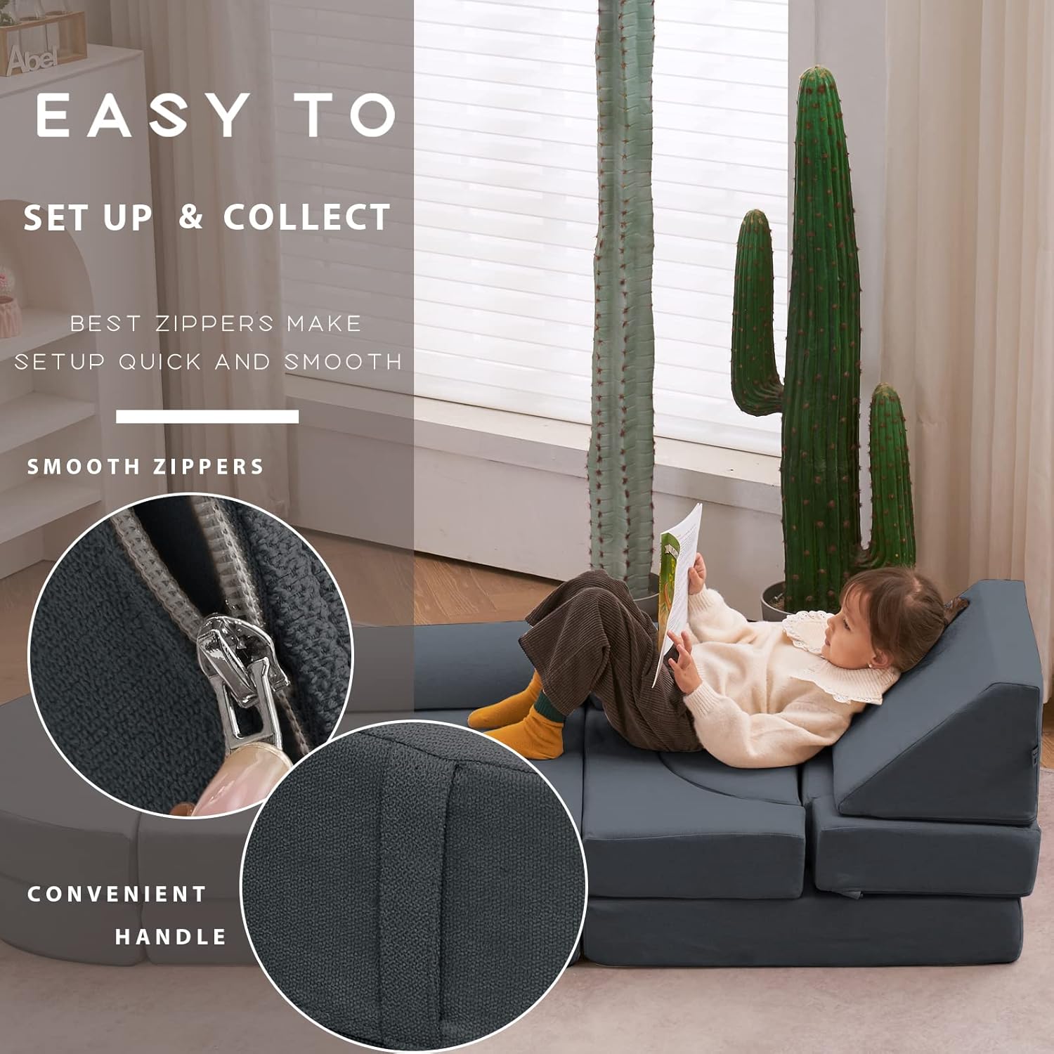 14PCS Luxury Kids Floor Sofa - Playhouse Play Set for Toddlers Babies