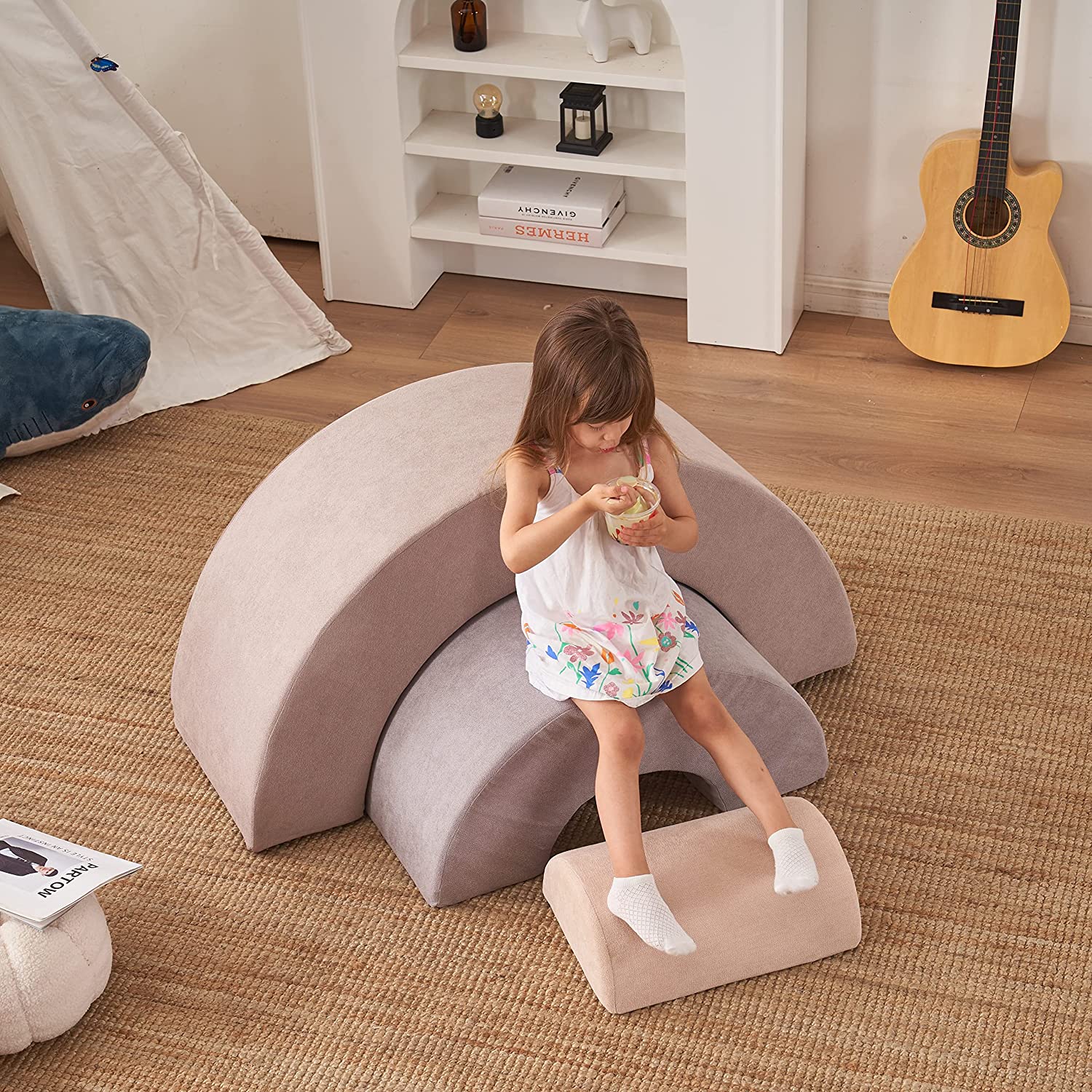 3pcs Rainbow Soft Foam Climbing Blocks