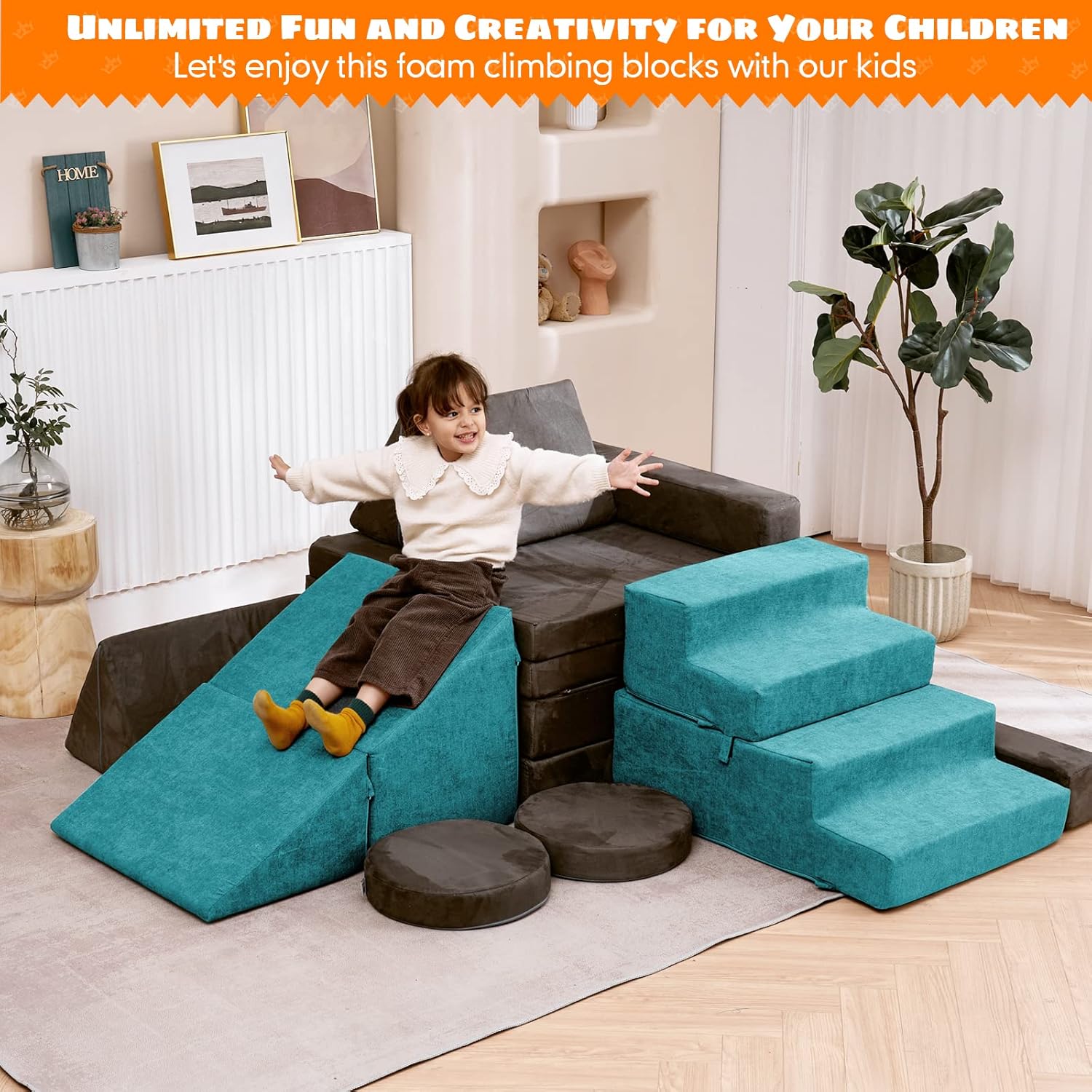 4 pcs 28D Safe High-density Foam Climb Conbinational Blocks