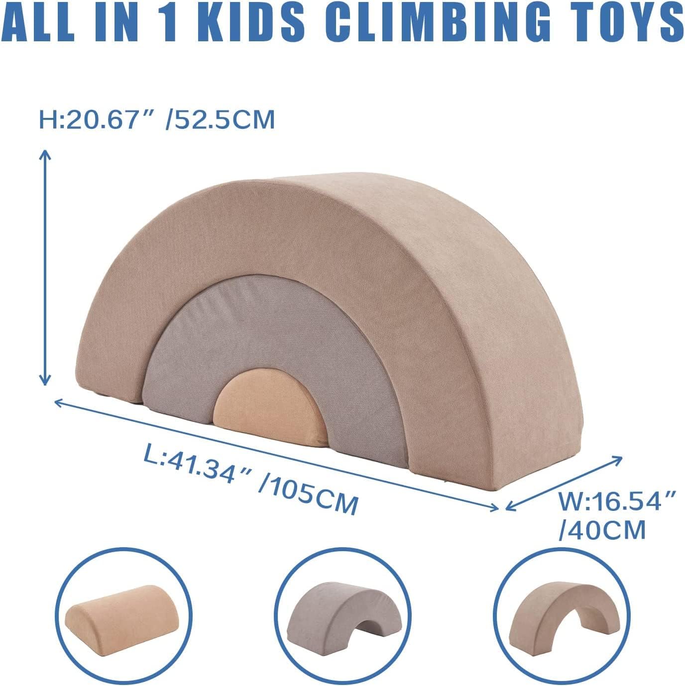 3pcs Rainbow Soft Foam Climbing Blocks