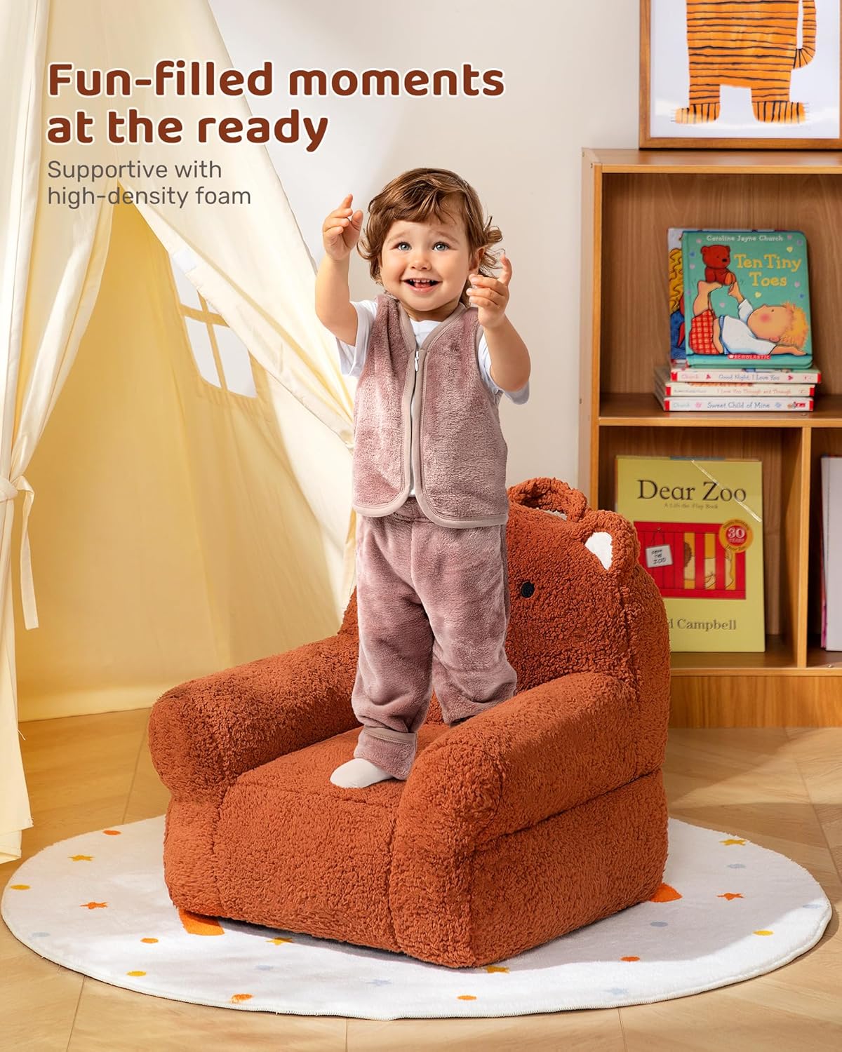 Bear Style Foam Filled Toddler Sofa Chair - Comfy Kids Couch