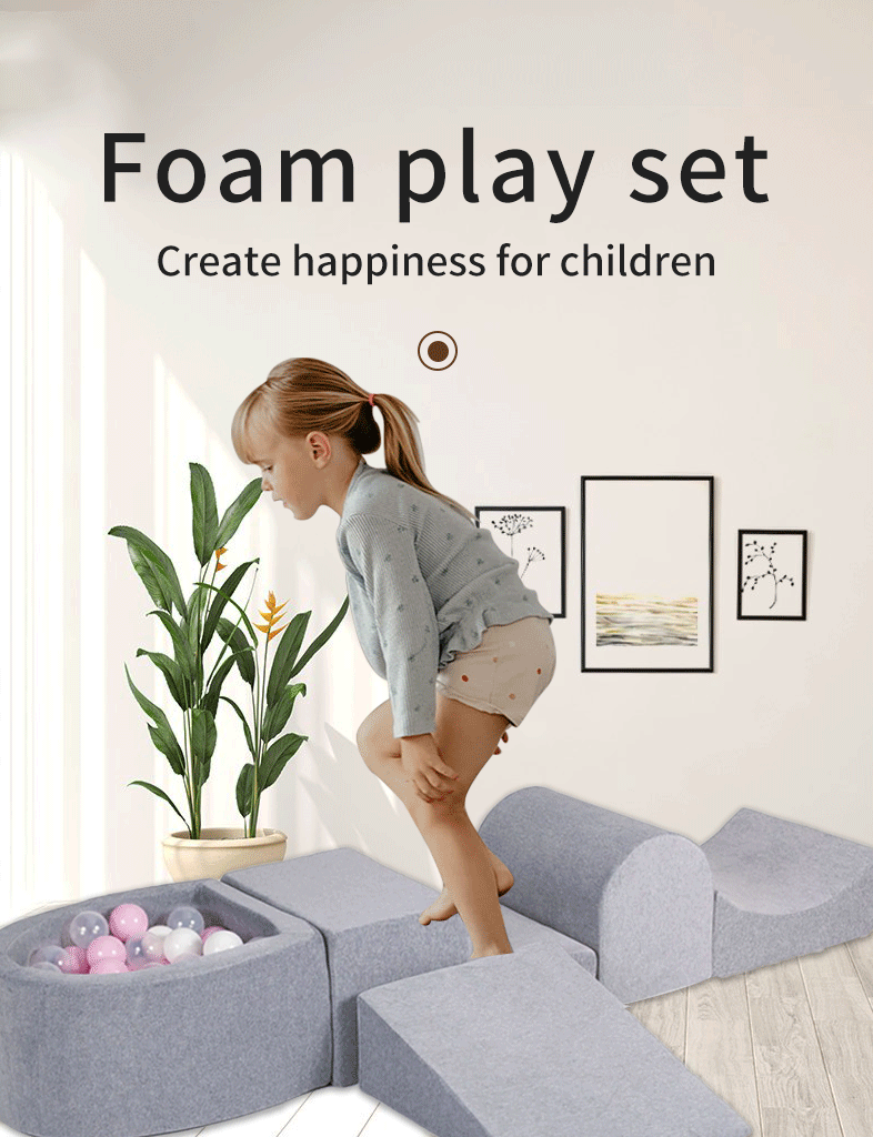 5-Piece Indoor Foam Tunnel Climber and Crawl Playset