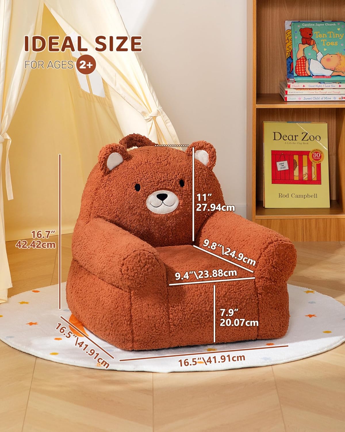 Bear Style Foam Filled Toddler Sofa Chair - Comfy Kids Couch