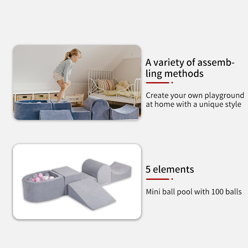 5-Piece Indoor Foam Tunnel Climber and Crawl Playset