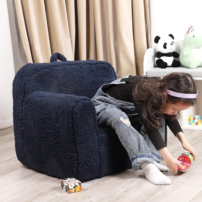 Soft Sherpa Kids Sofa Chair - Toddler Foam Mini Couch