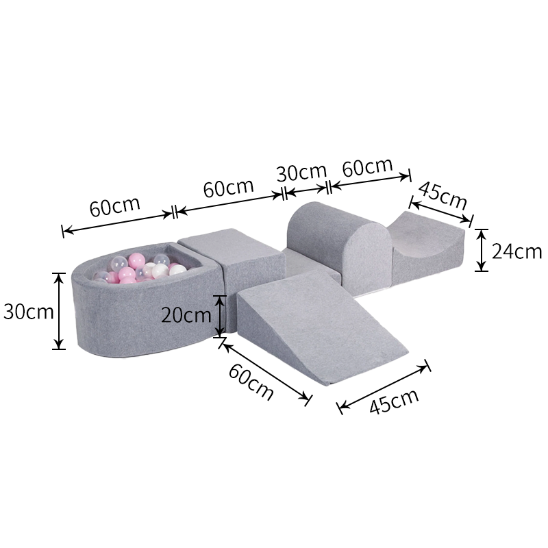 5-Piece Indoor Foam Tunnel Climber and Crawl Playset