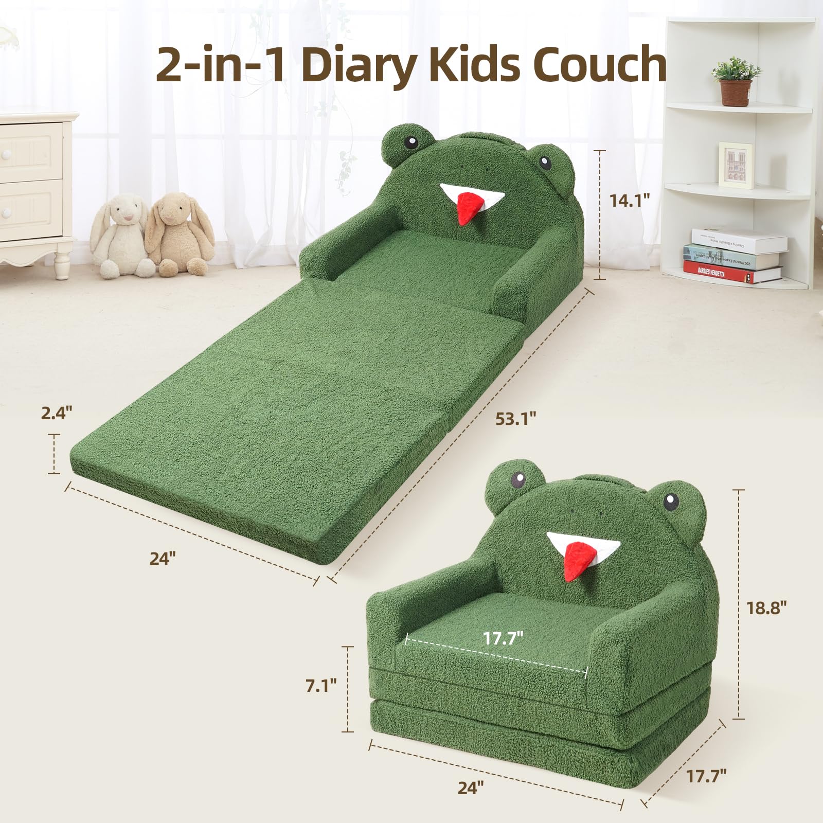 Custom Foldable Kid Couch Bed With Compressed Package