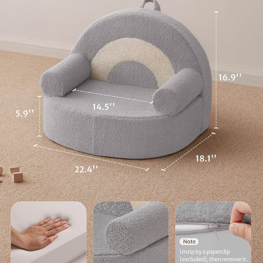 Custom Rainbow Shape Foldable Kids Sofa Chair