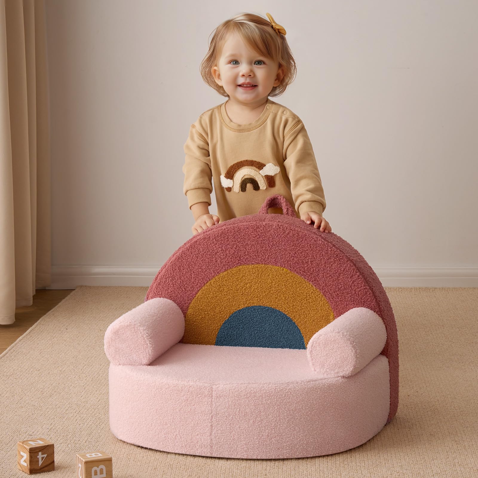 Rainbow Shaped Kids Sofa Couch For Girls Gift