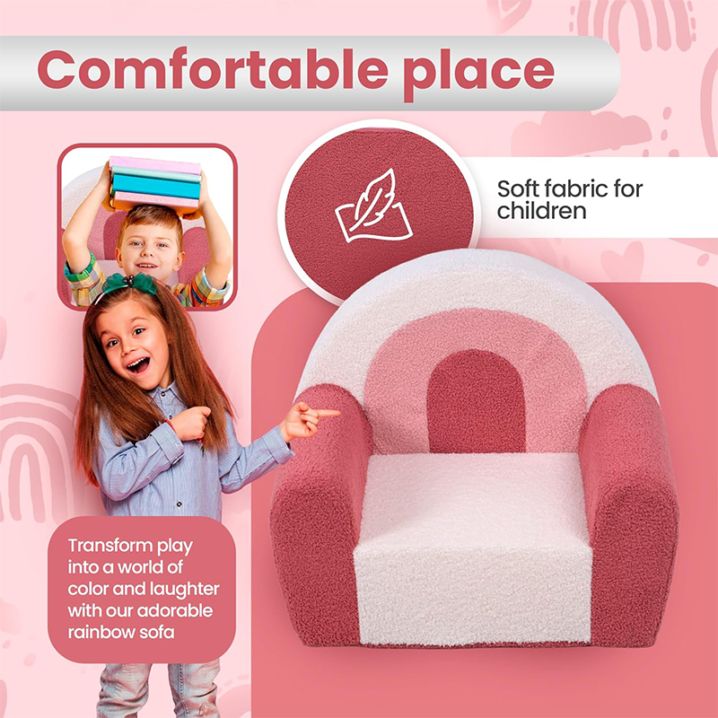 Pink Kids Sofa Set - Compressed Foam Toddler Couch