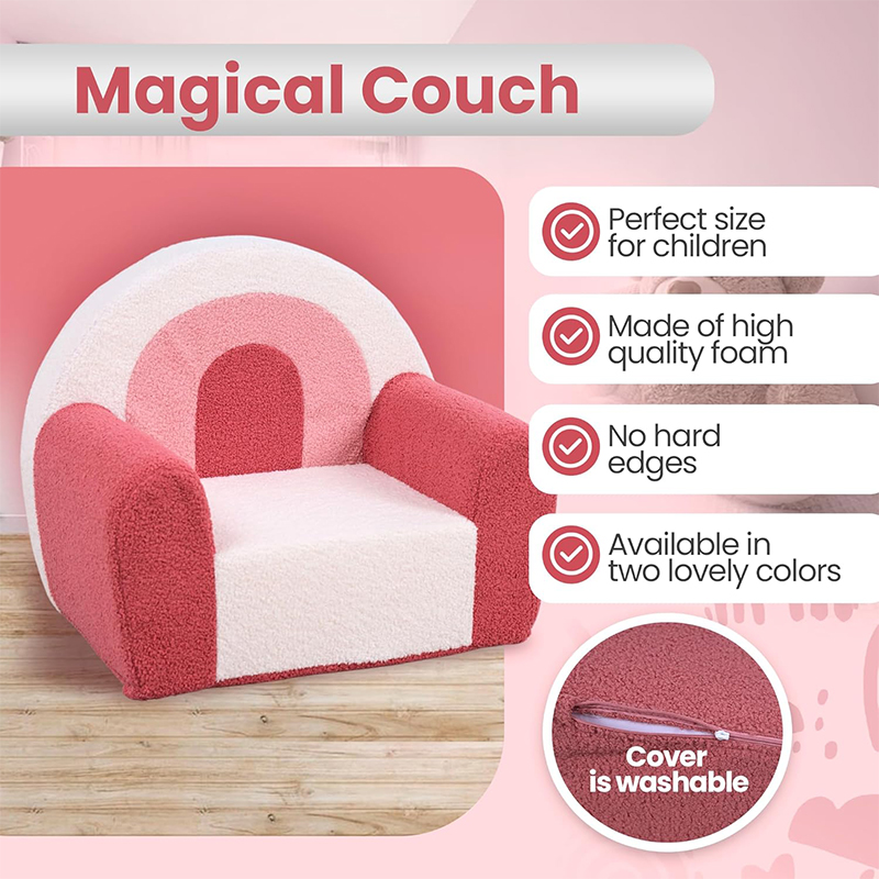 Pink Kids Sofa Set - Compressed Foam Toddler Couch