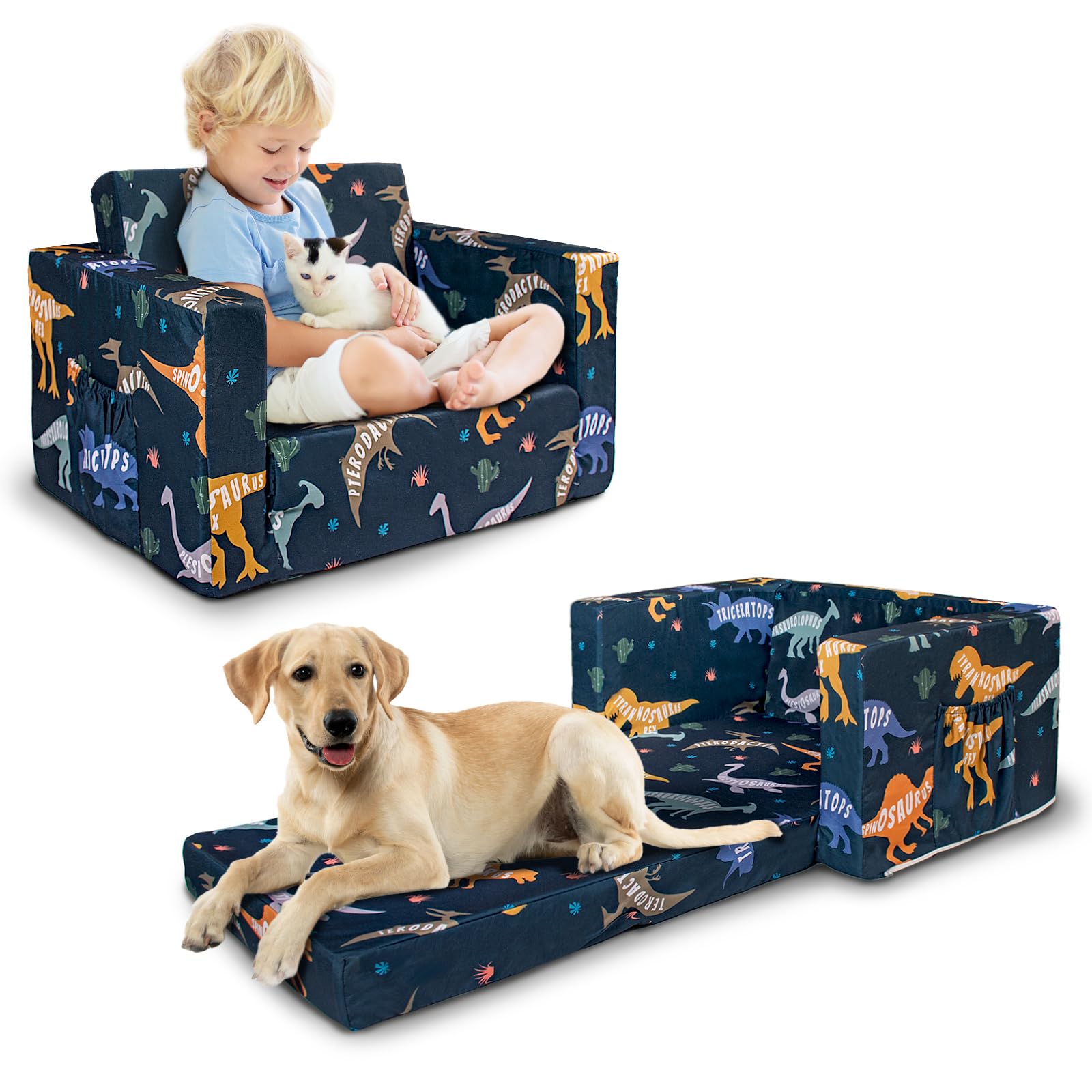 Custom Foldable Foam Kids Sofa Chair With Compression Packed