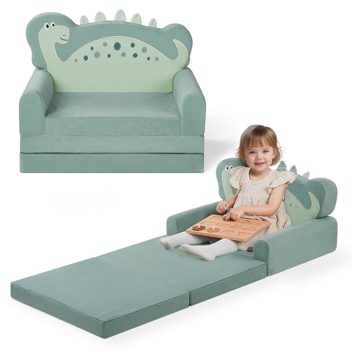 2-in-1 Soft Foam Kids Sofa Bed