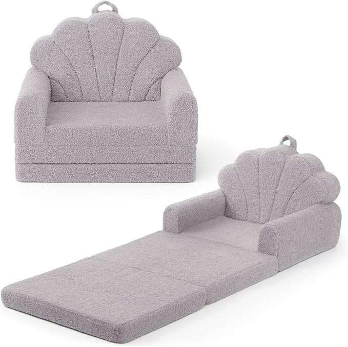 Cute Shaped 2-in-1 Soft Foam Kids Sofa Bed With Compressed Package