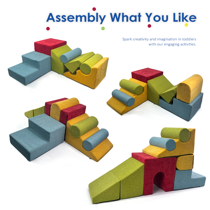 9-Piece Colorful Foam Climbing Blocks for Kids Toddler Crawing