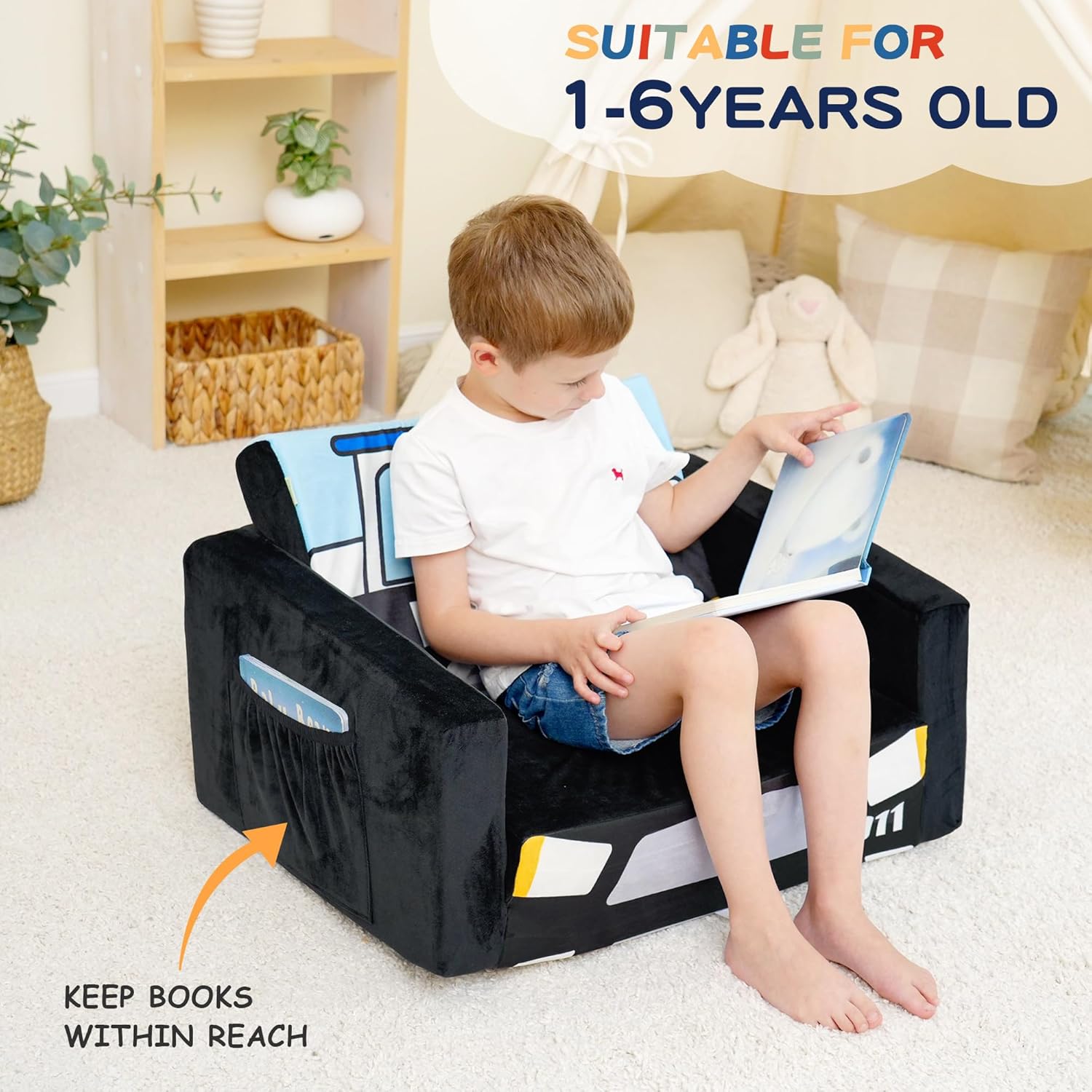 High-Density Sponge Flip Open Chirldren Sofa Bed