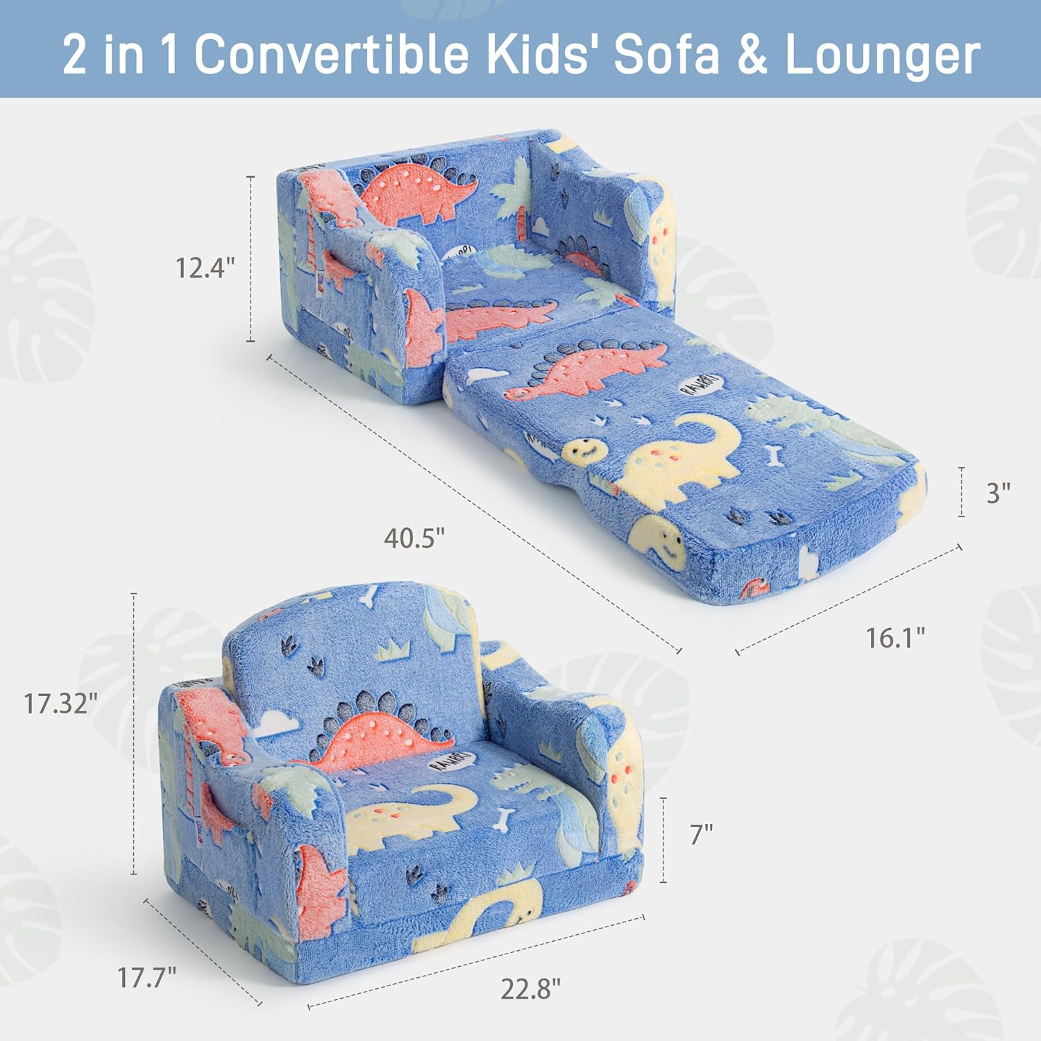 2-in-1 Children Compressiable Foam Sofa and Lounger